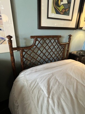 PAIR of Twin Beds with Rattan Headboard