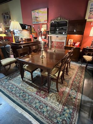 Ethan Allen Dining Table with Eight Chairs
