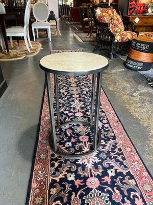 Round Metal Occasional Table with Stone Top