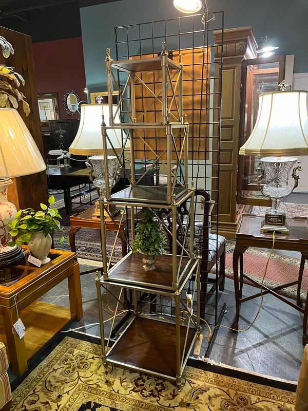 Four-piece Wood &amp; Metal Etagere&#39;