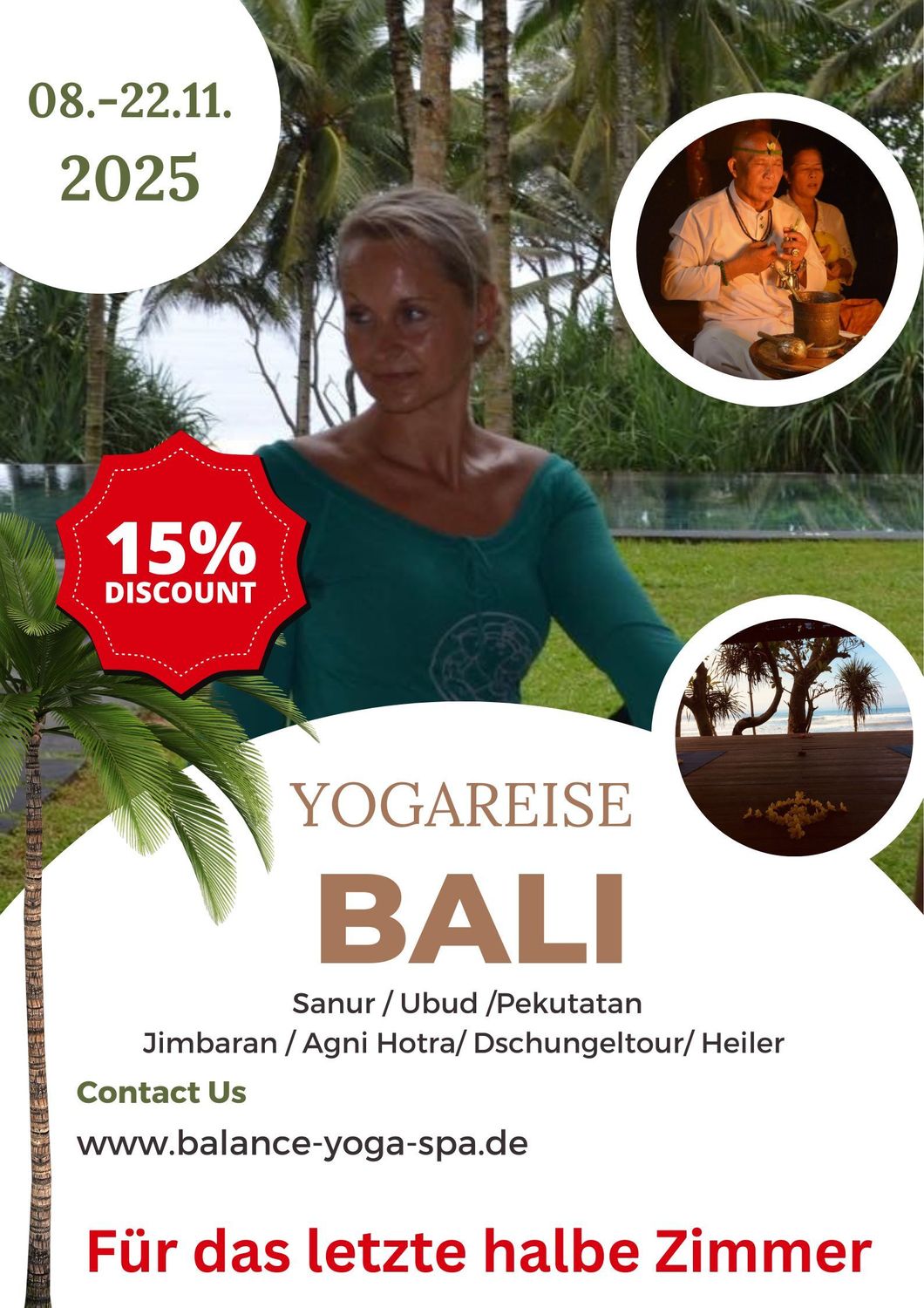 Bali Yogareise im November 2025 Halbes DZ