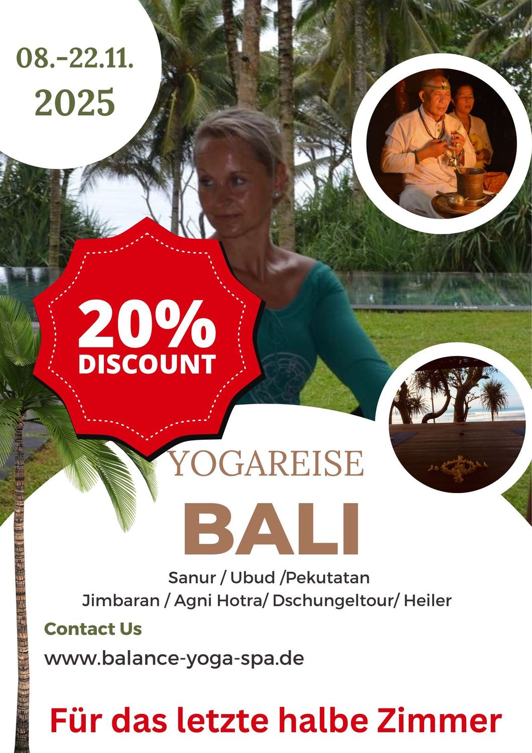 Bali Yogareise im November 2025 Halbes DZ