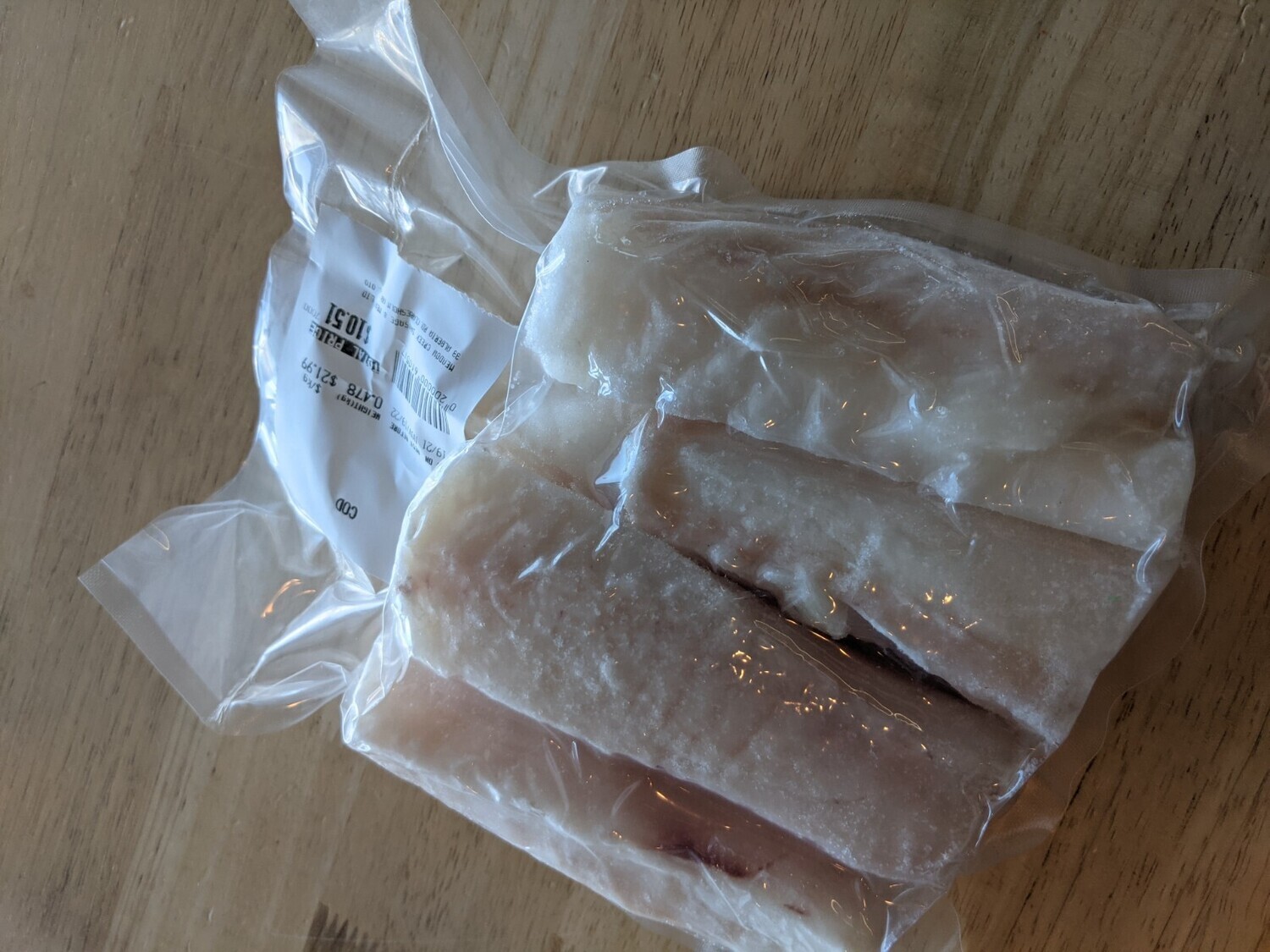 Cod (approx 5/pck, $28.99/kg)