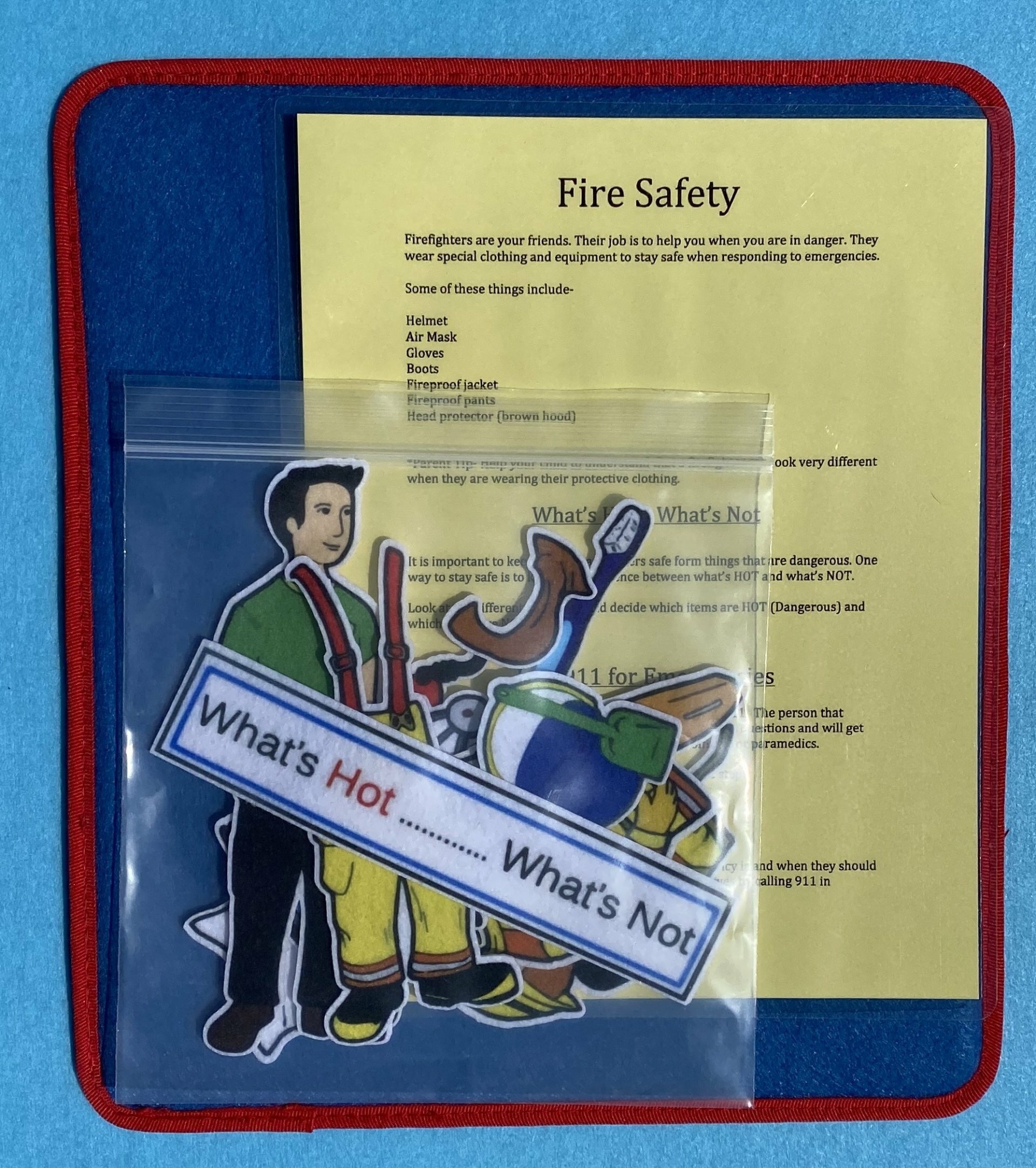includes Fireman to dress Fire Safety  Felt Flannel Board Set