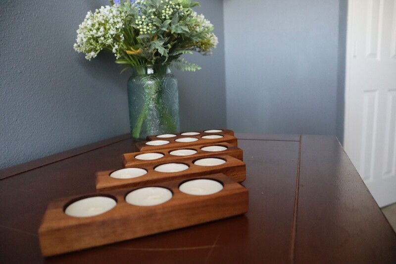 Walnut tealight holders