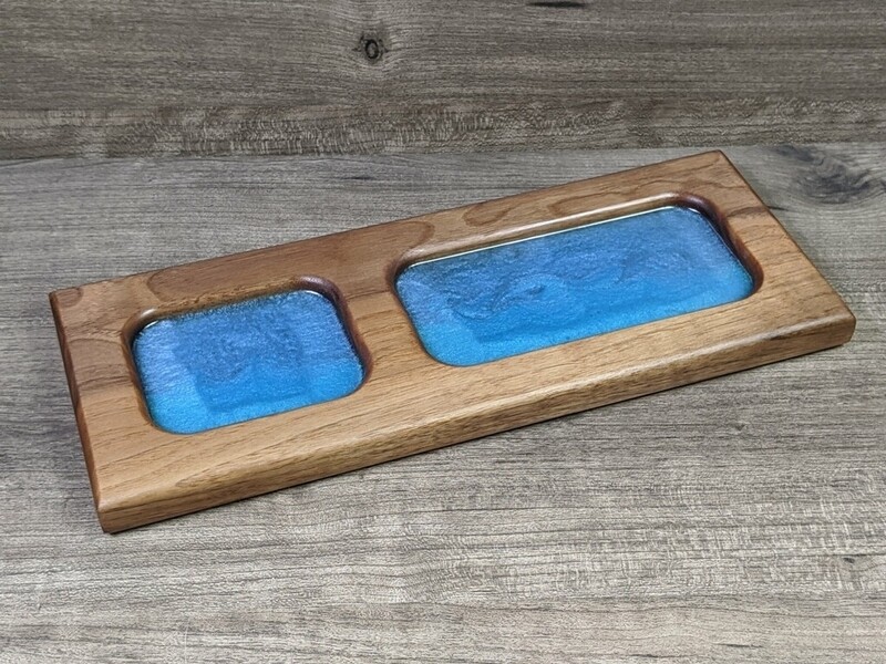 Walnut and epoxy tray