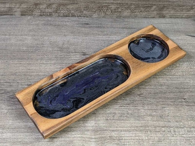 Wood and epoxy tray