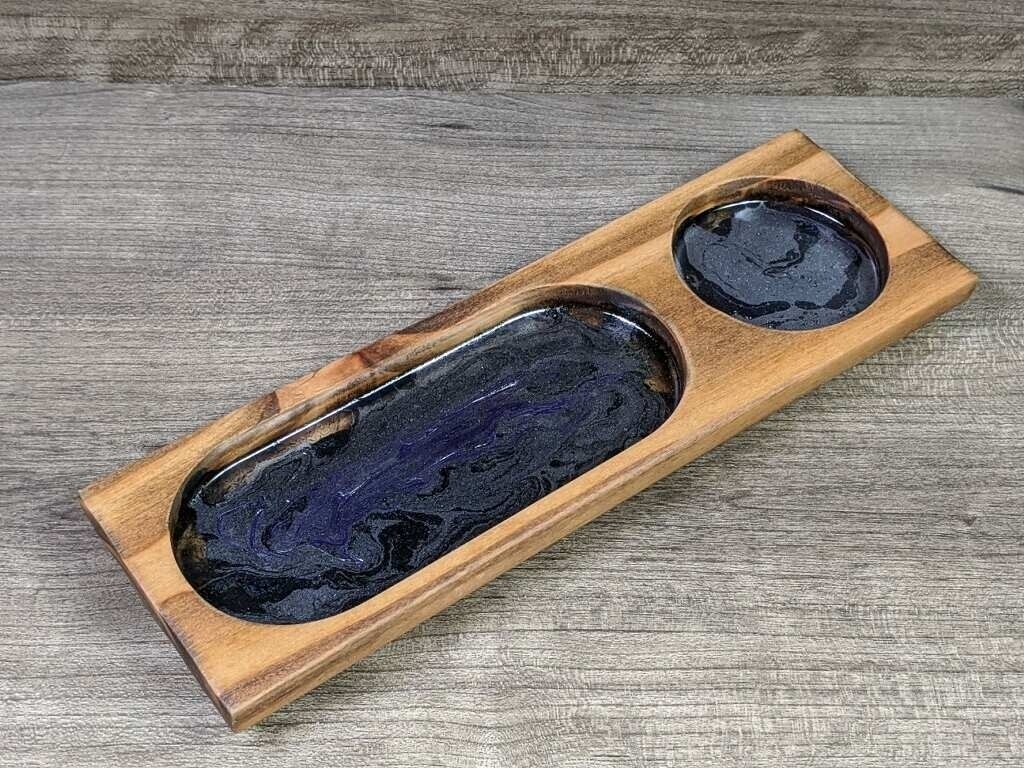Wood and epoxy tray