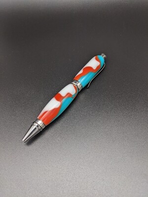 Cuban pens, Pen: Teal, Orange, White