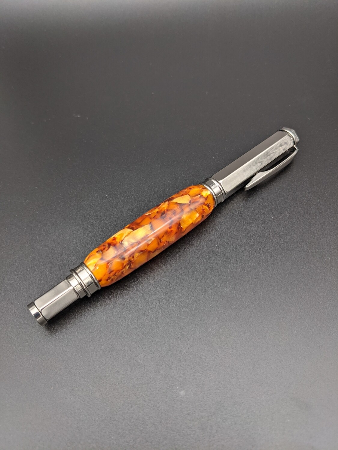 Vertex Fountain Pens, Pen: Carmel (Gunmetal hardware)