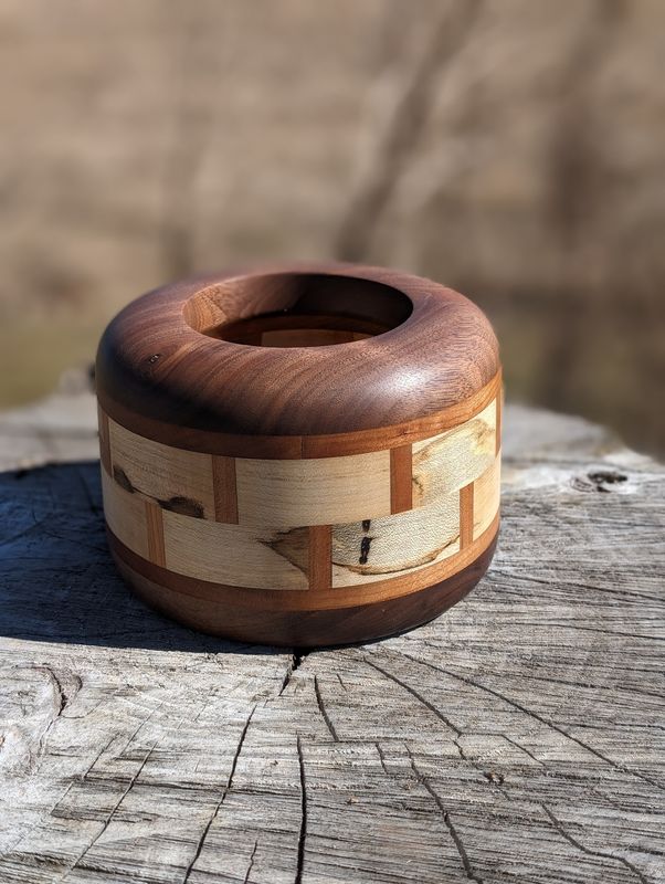 Cherry and Walnut Segmented bowl