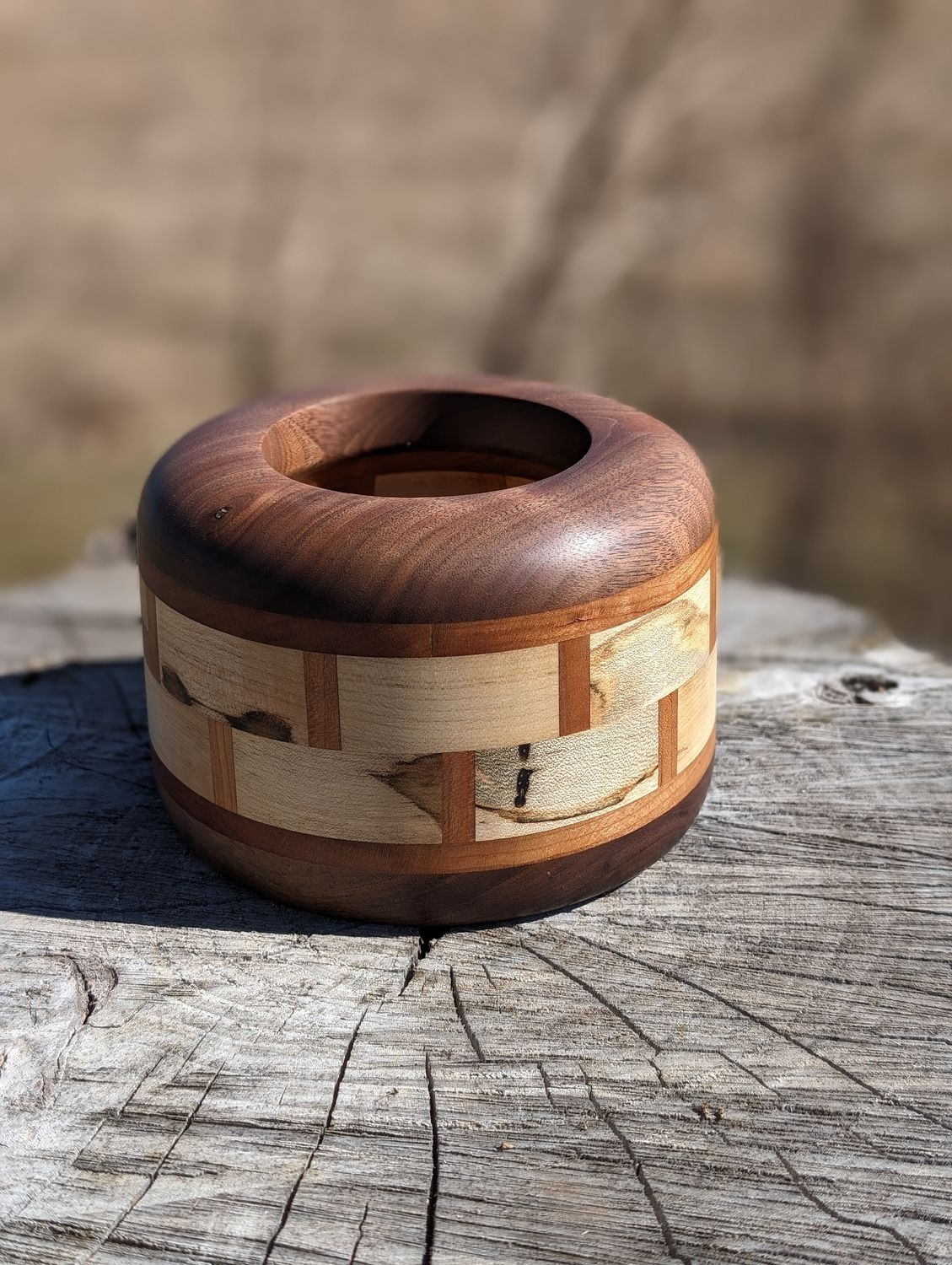 Cherry and Walnut Segmented bowl
