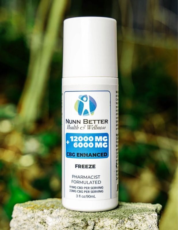 12,000mg CBD + 6,000mg CBG Freeze Roll On