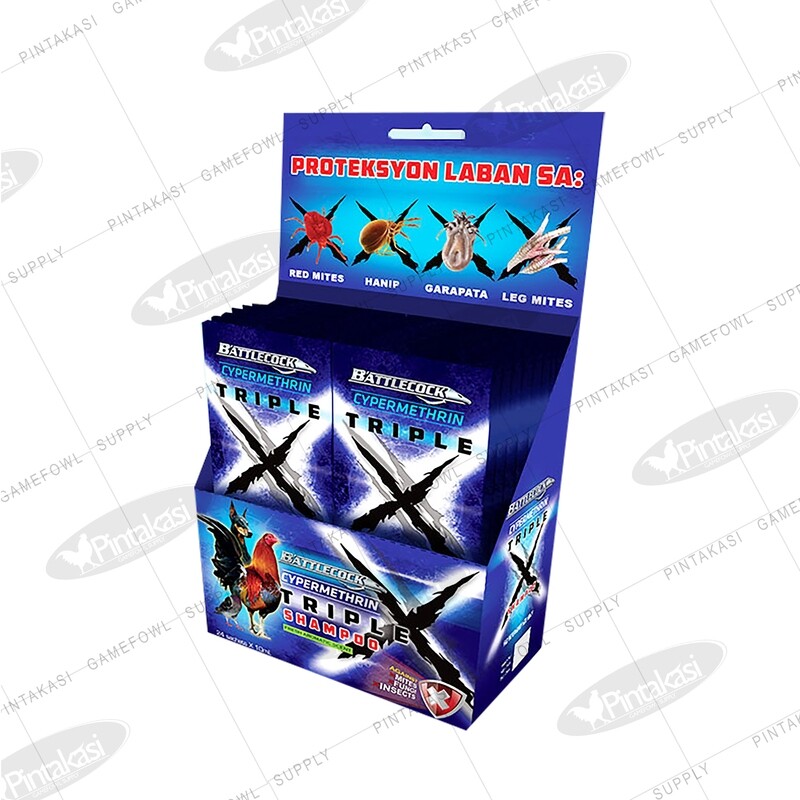 Battlecock Triple X Shampoo 10ml x 24&#39;s