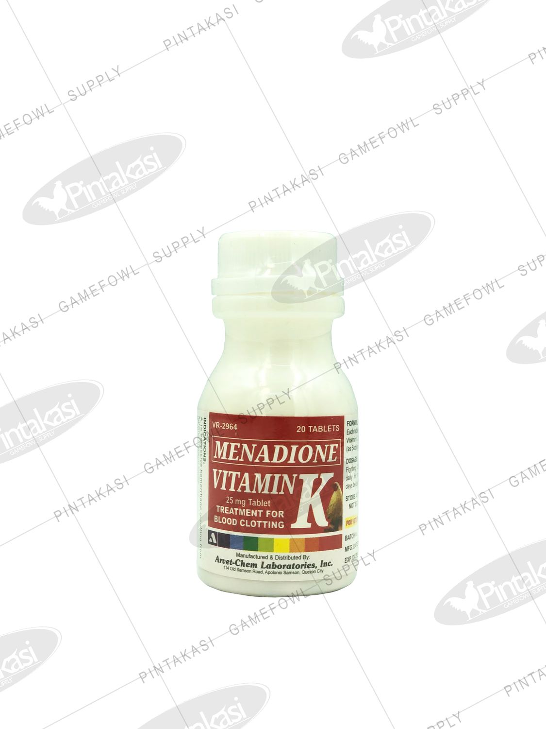 Arvet Menadione Vitamin K 25mg 20&#39;s