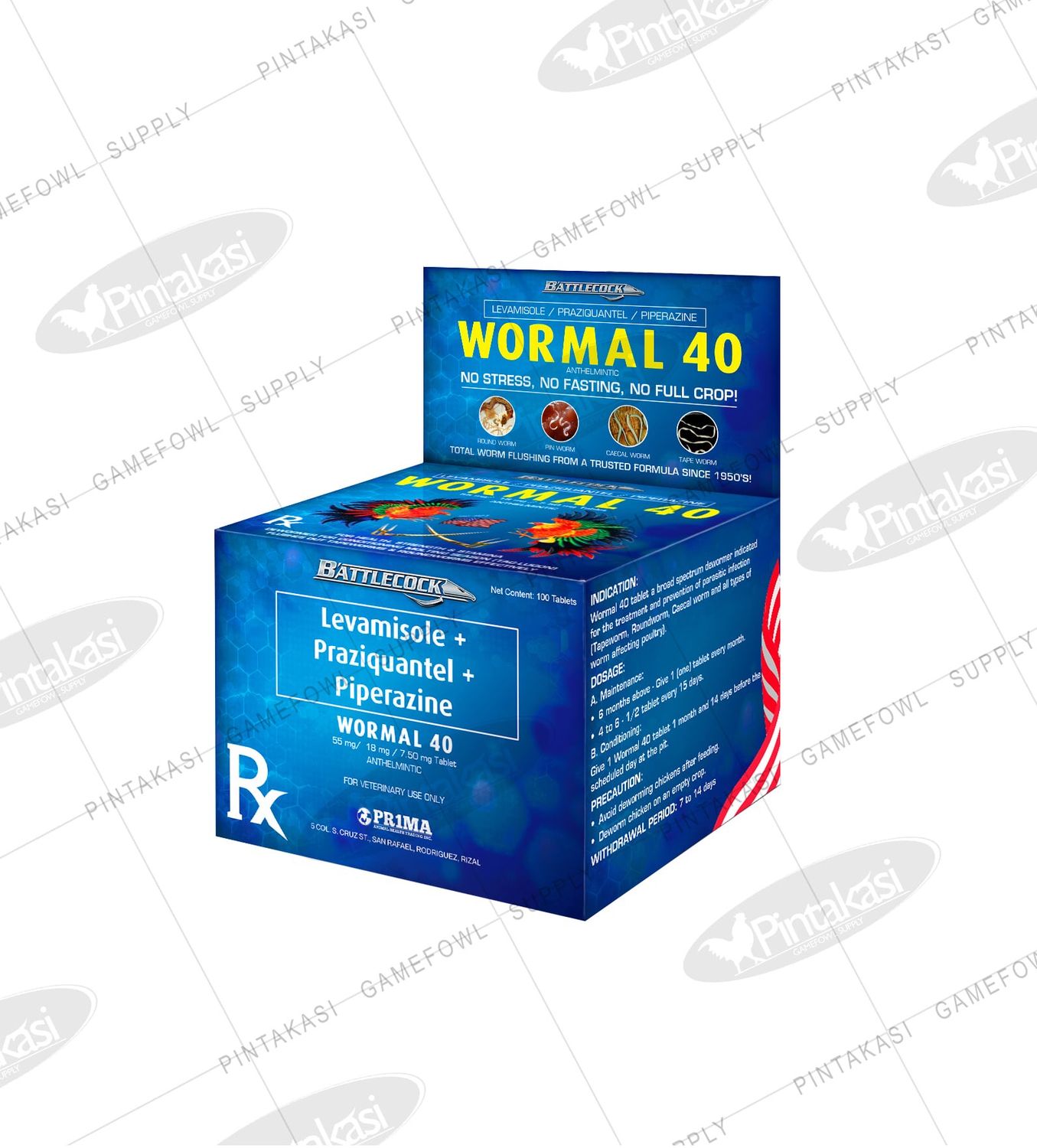 Battlecock Wormal 40 Deworming Tablet