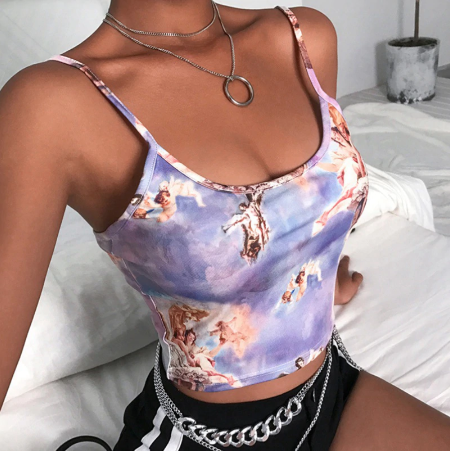 Angel Print Crop Top