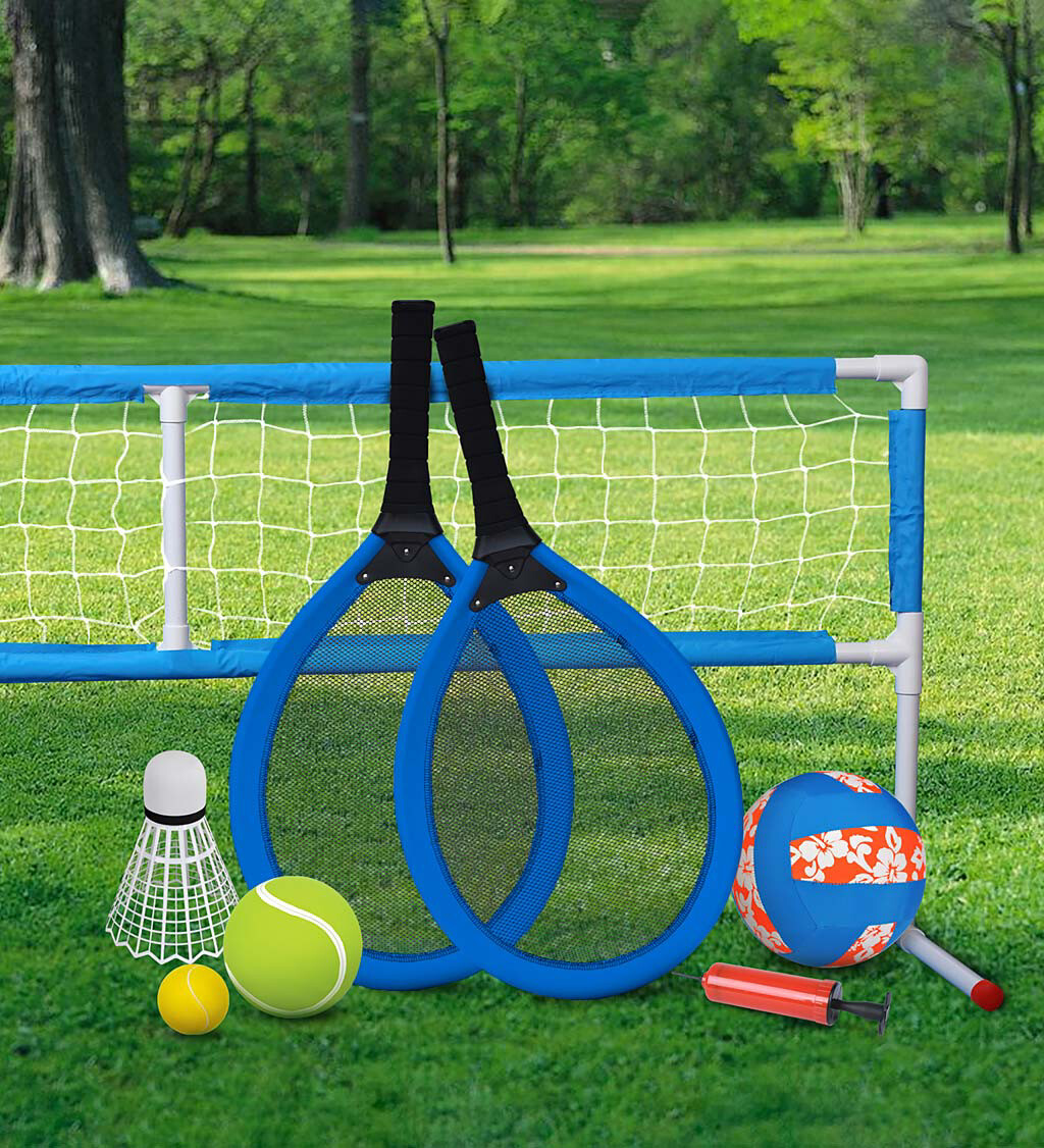 HearthSong 3 in 1 Game Set: Tennis, Badminton &amp; Volleyball