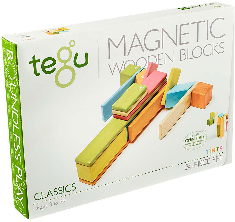 Tegu 24pc Magnetic Wooden Block Set-Sunset