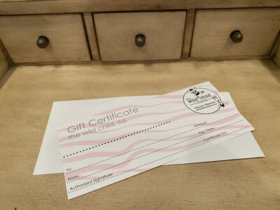 Wild Child Gift Certificates