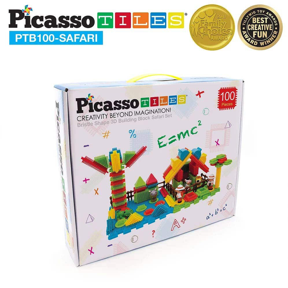 Picasso Tiles 100pc Hedgehog Building Blocks Safari Set
