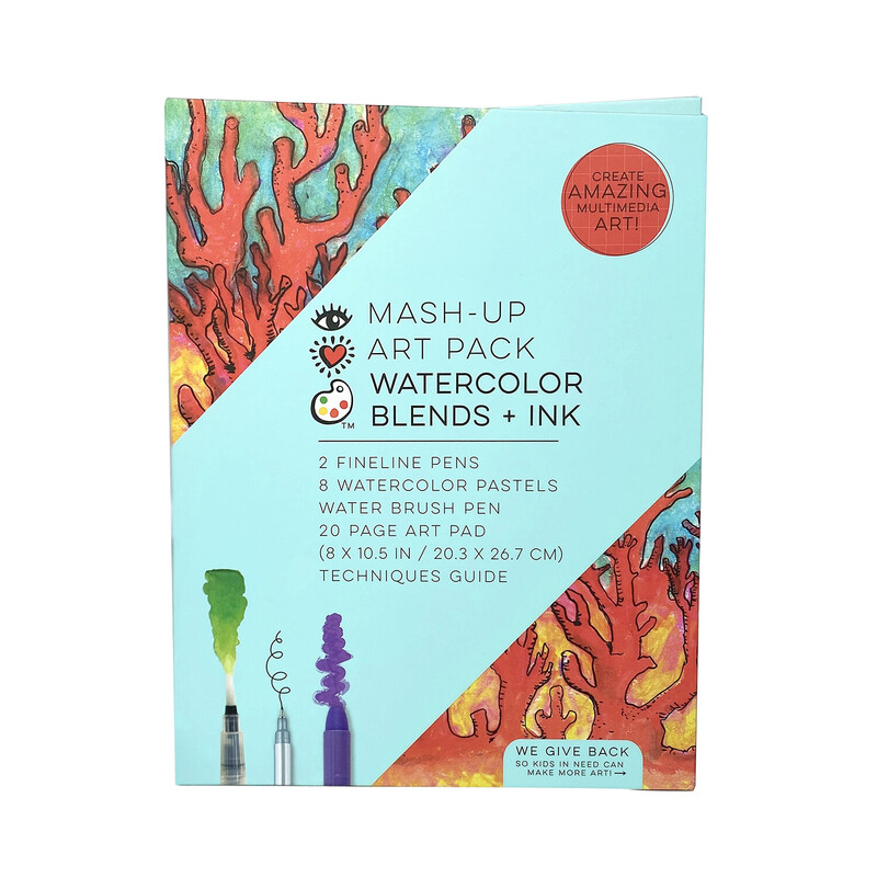 Bright Stripes Mash Up Water Color Blends/Ink