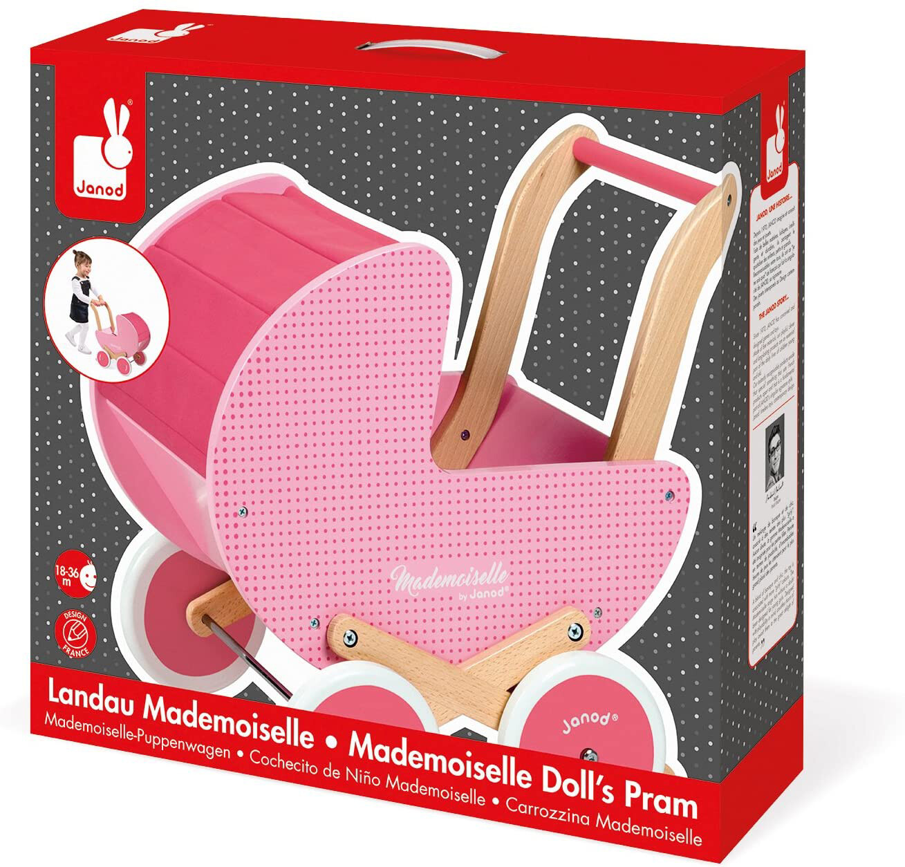Janod Mademoiselle Doll&#39;s Pram