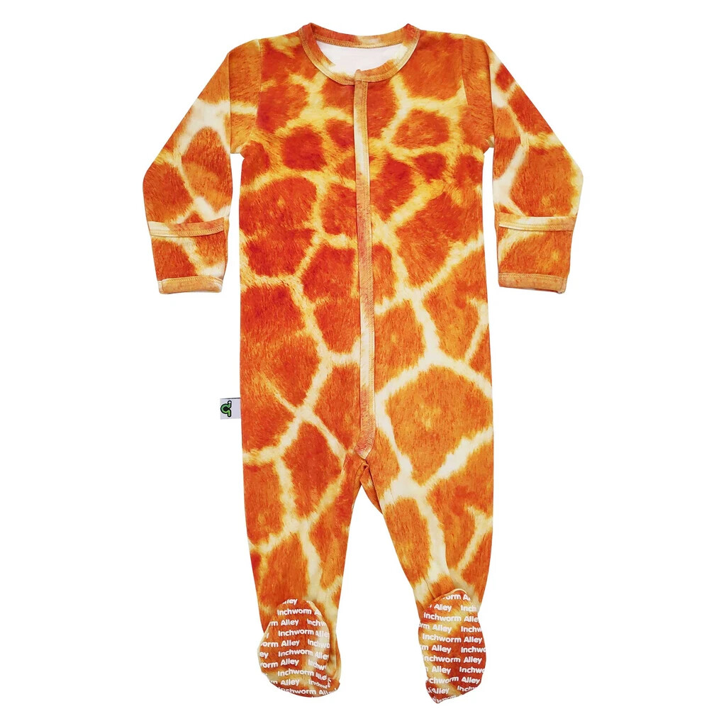 Inchworm Alley Long Sleeve Footie Giraffe