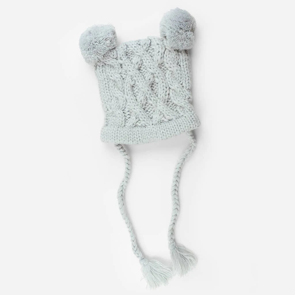 The Blueberry Hill - Gray Hat Quinn Cable Knit Pom Pom