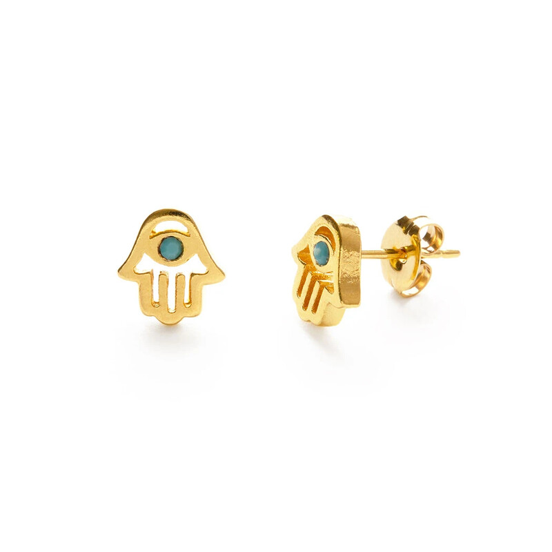 Turquoise Hamsa Studs