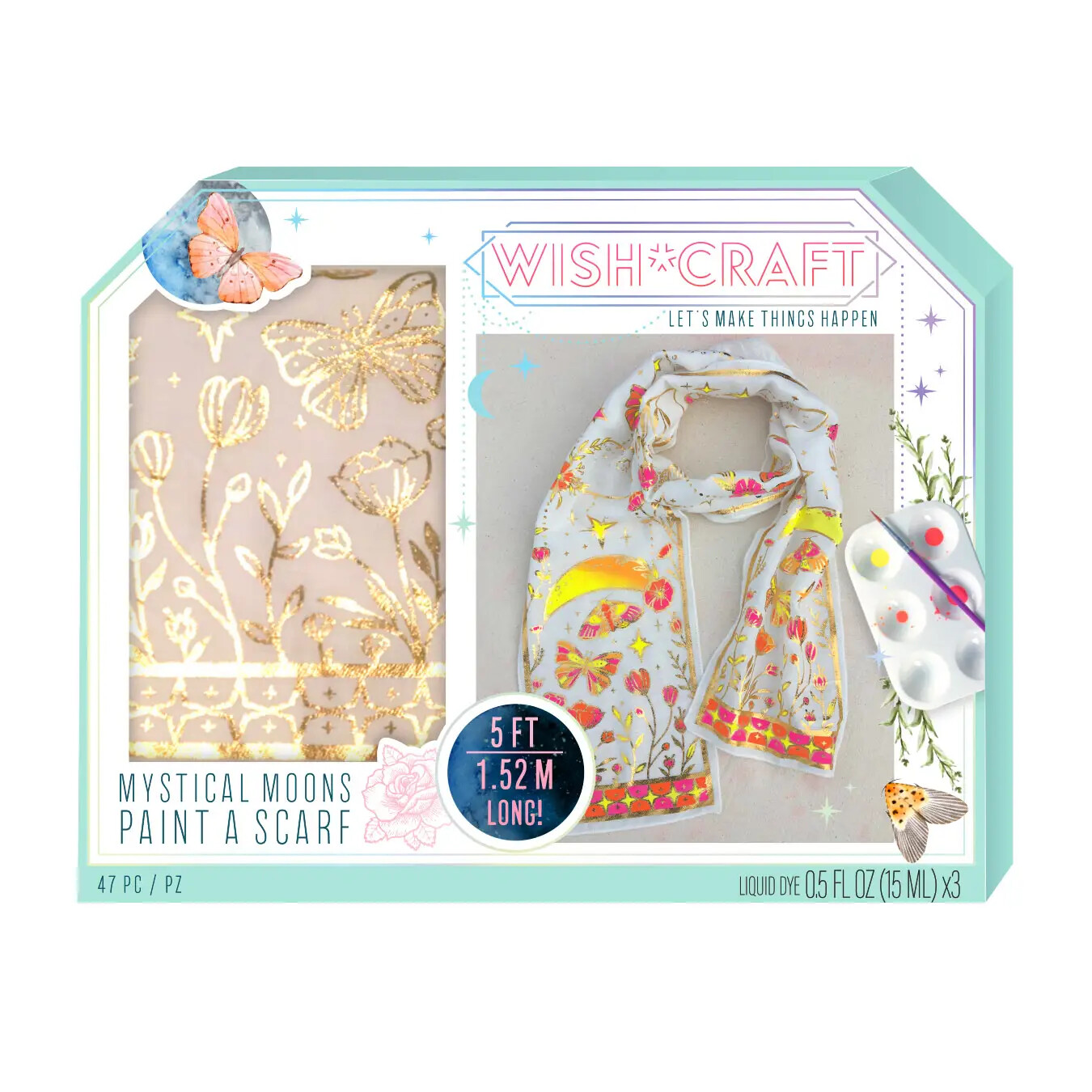 Bright Stripes Mystical Moons Paint A Scarf