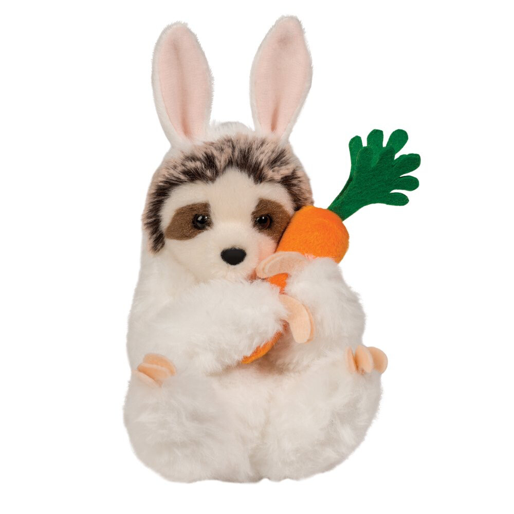 Douglas Slowpoke Sloth in Bunny Suit w Carrot