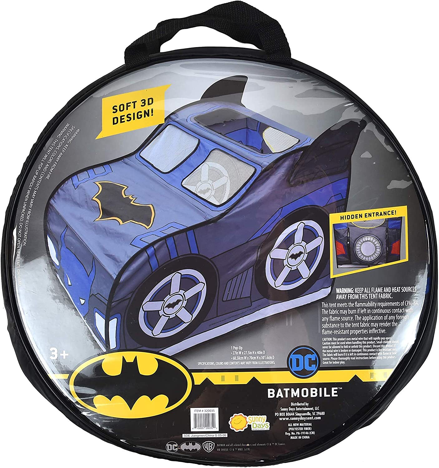 SD Pop Up Batmobile Play Tent