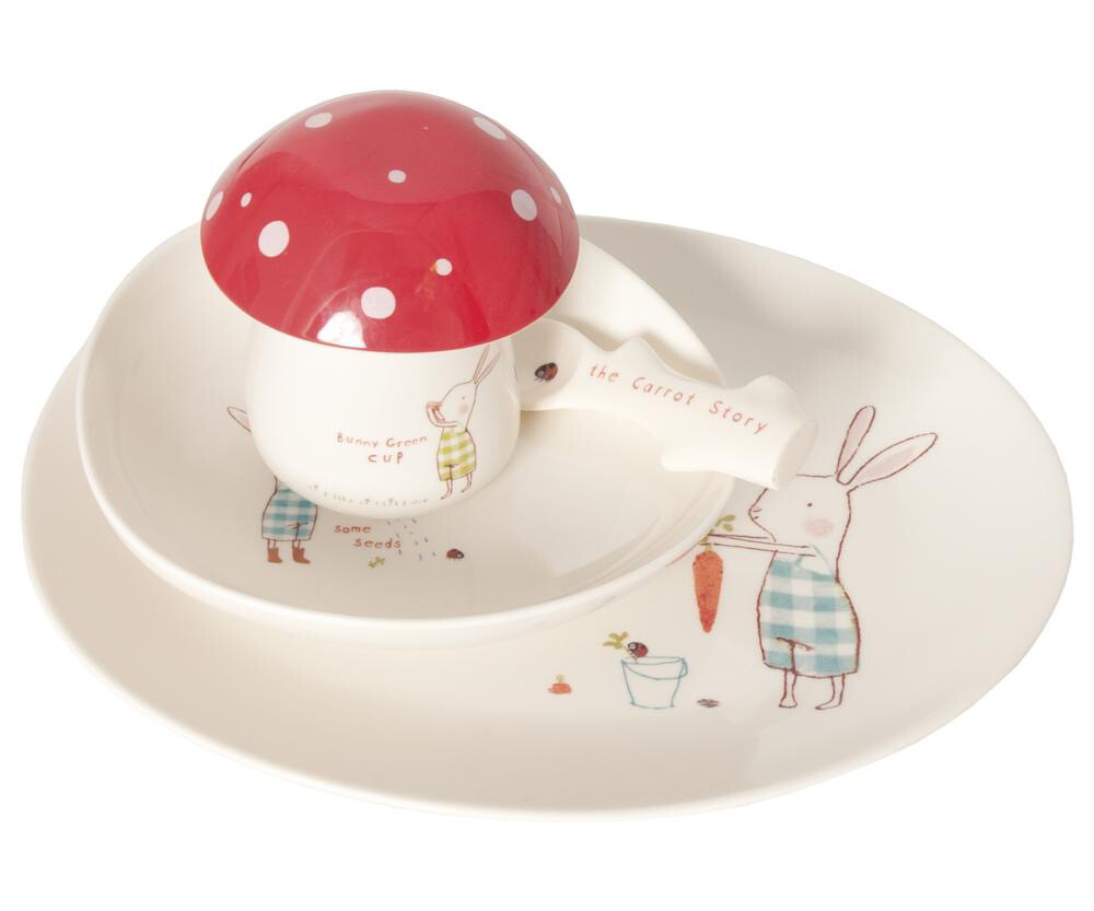 Maileg Bunny Green Melamine 5 piece Set