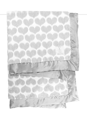 Little Giraffe Luxe Gray Heart Blanket