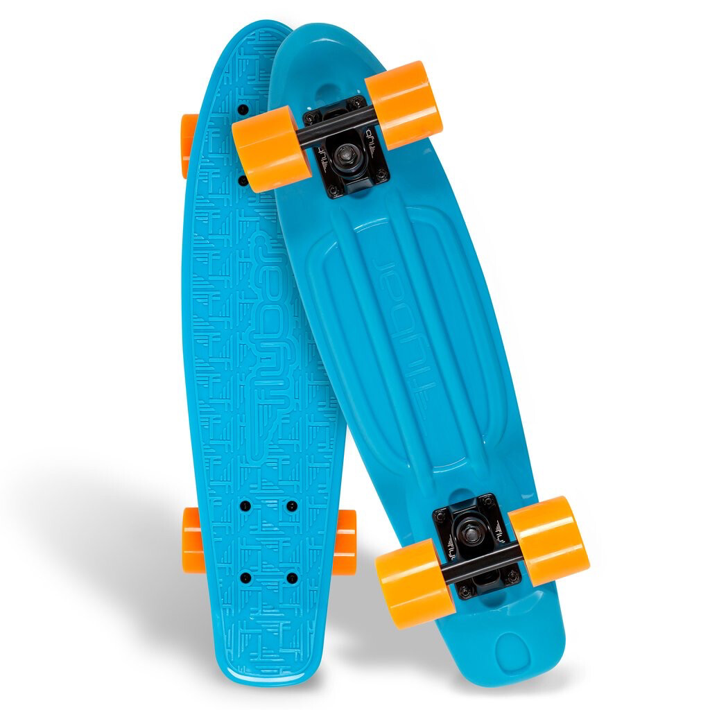 Flybar Plastic Cruiser Board Blue w/ Orange Wheels