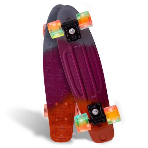 Flybar Plastic Cruiser Board Mix Stripe Brights Deck/Orange Wheels