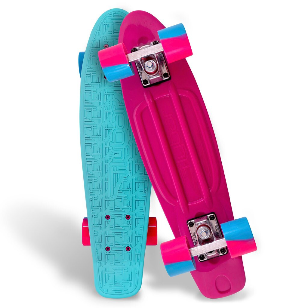 Flybar Plastic Cruiser Board 2 tone Teal/Magenta Deck/ 2 Tone Wheels