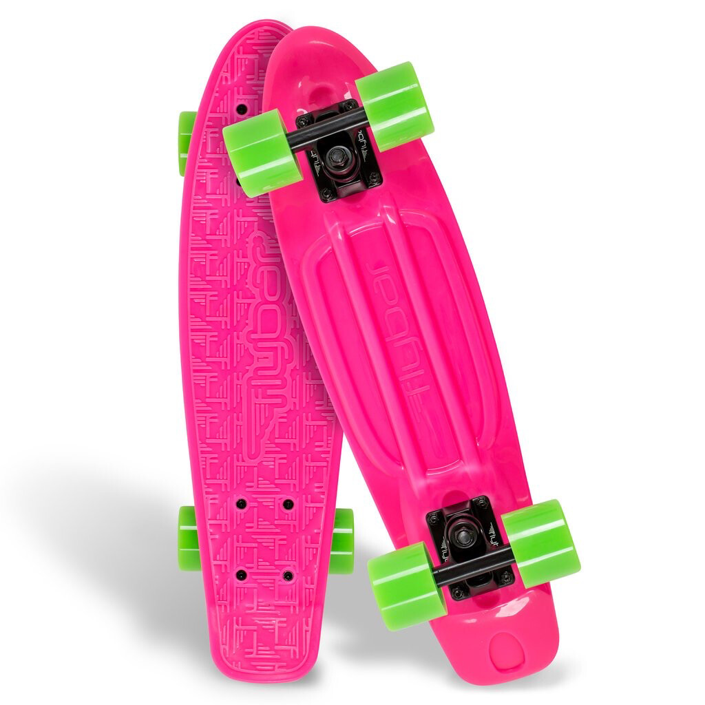 Flybar Plastic Cruiser Board Pink w/ Green Wheels