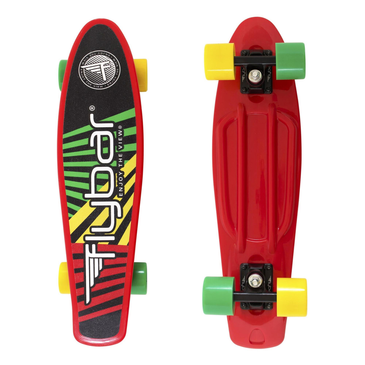 Flybar Plastic Grip Tape Cruiser Board Marly Stripes Red Deck