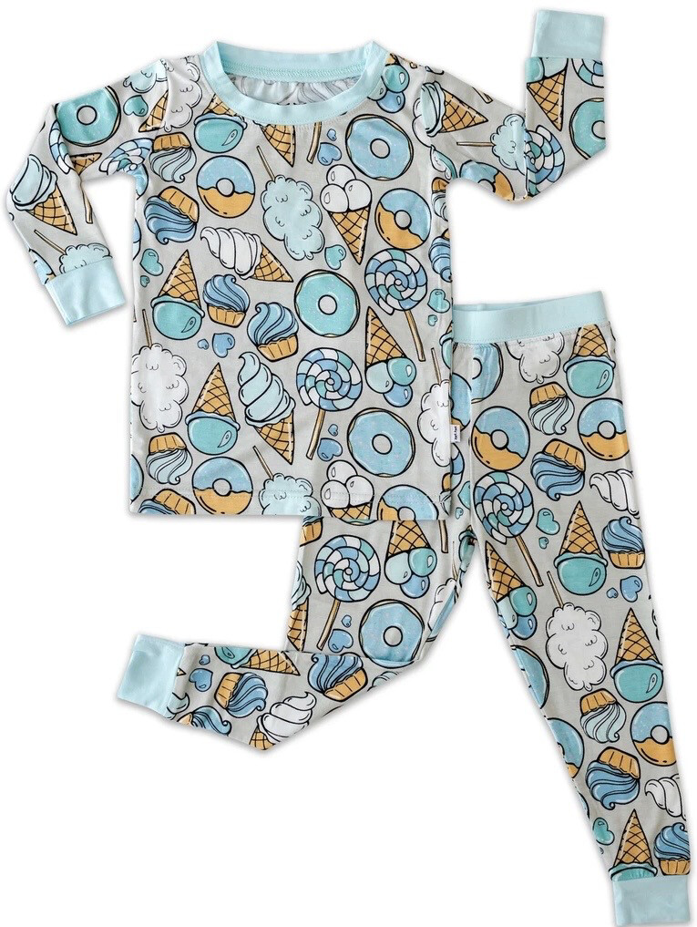 Little Sleepies Gray Sweet Treats 2PC