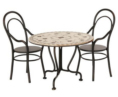 Maileg Dining Table Set, w Two Chairs