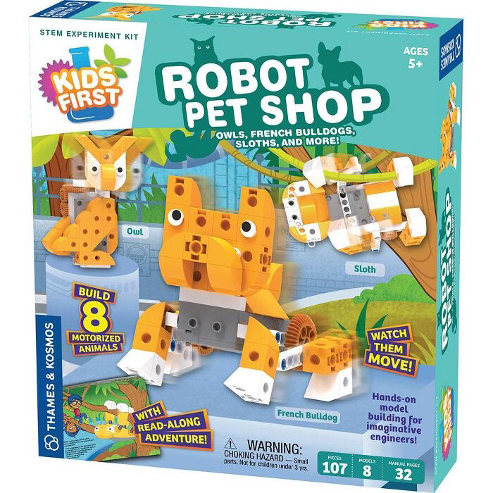 Thames &amp; Kosmos Kids First Robot Pet Shop: Owls, French Bulldogs, Sloths, and More!