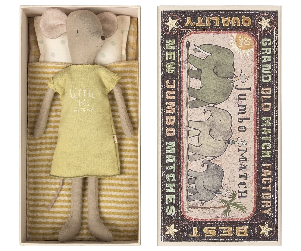 Maileg Medium Mouse in Matchbox, Girl