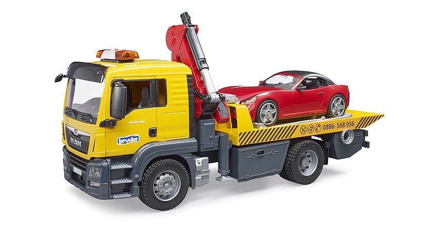 Bruder MAN TGS Tow Truck with Roadster