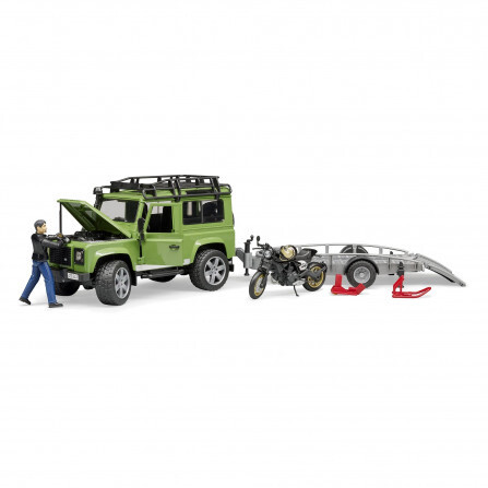 Bruder Land Rover Station Wagon with Trailer, Scrambler Ducati Cafe