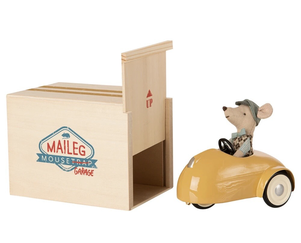 Maileg Mouse Car With Garage, Yellow