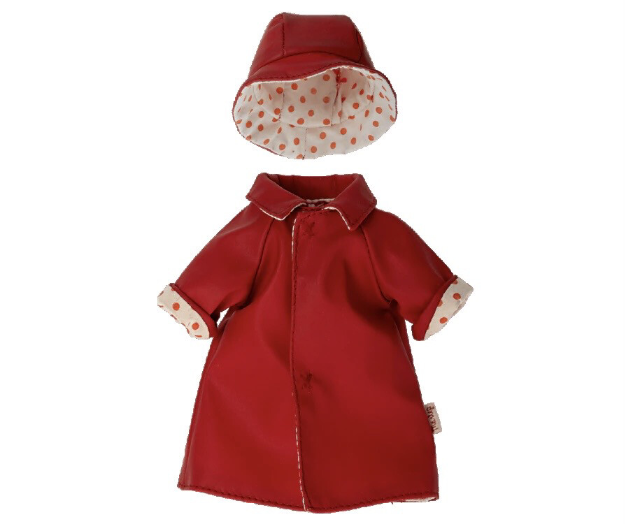 Maileg Raincoat w Hat, Teddy Mum