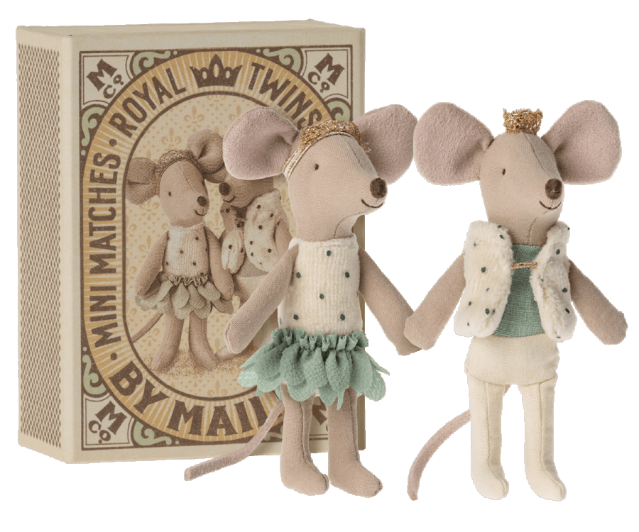 Maileg Royal Twins, Little Sister &amp; Brother in Matchbox