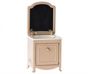 Maileg Sink Dresser w Mirror, Mouse Dark Powder
